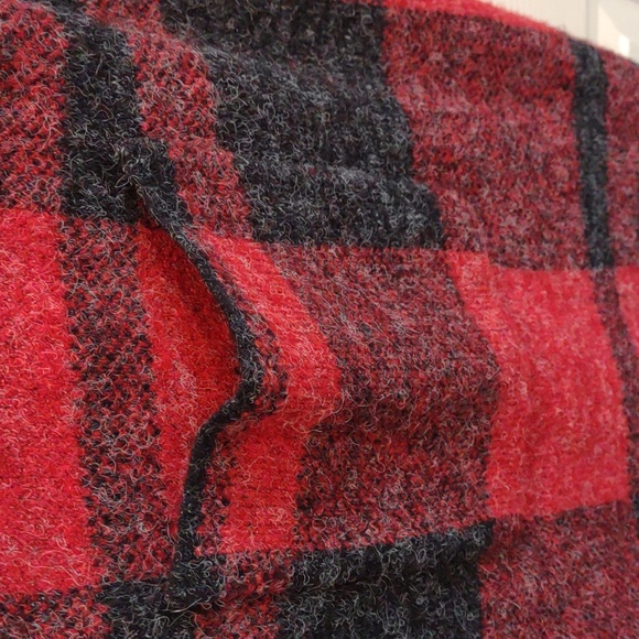 Natural Reflections Buffalo Plaid Red Black 1XL Sweater Cardigan Hoodie Pockets - Picture 2 of 5